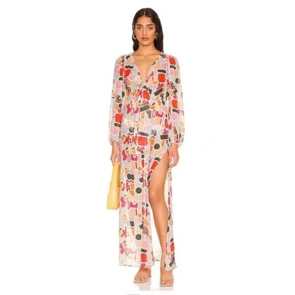 Beach Riot Shiloh Celine swim cover up set chiffon maxi dress one piece swim - Picture 5 of 16